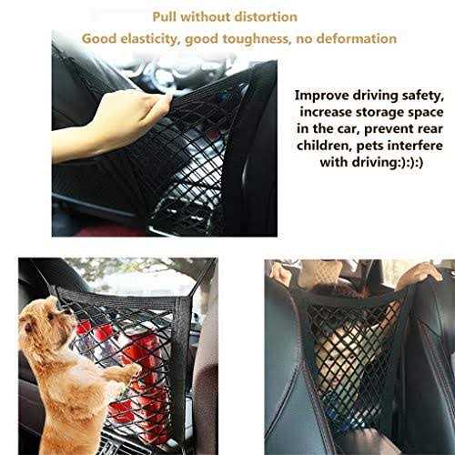 Dog Car Net Barrier with Mesh Organizer Storage Bag V4402