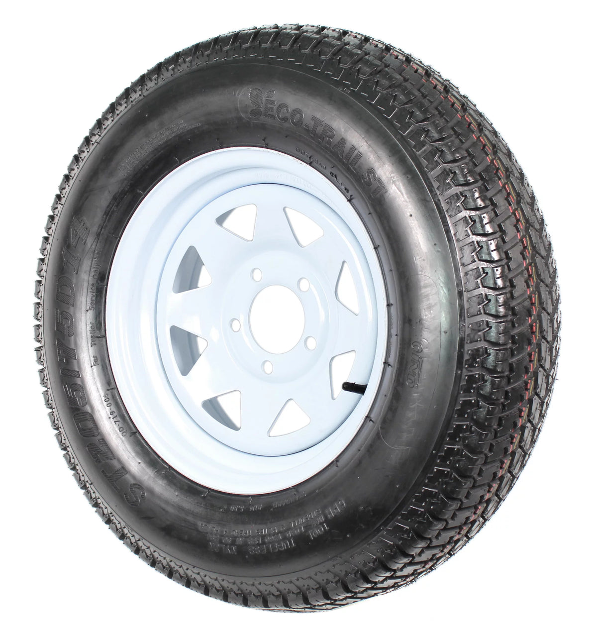 2-Pk Trailer Tire On Rim ST205/75D14 LRC 5 Hole White Spoke Wheel I85104