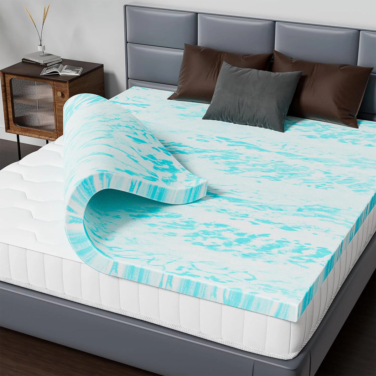 2 Inch Gel Memory Foam Mattress Topper, Twin XL T87403