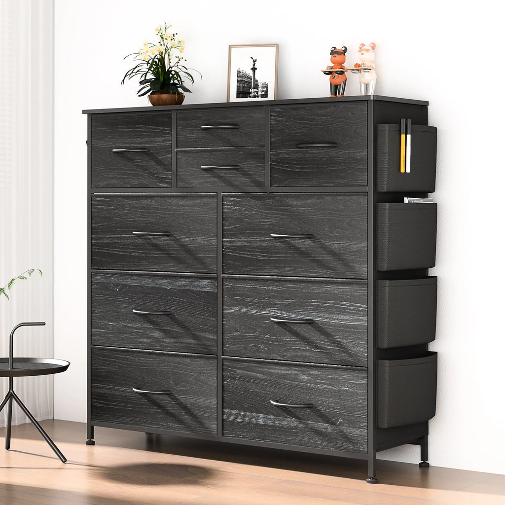 Brown 10 Drawer Fabric Dresser H81908