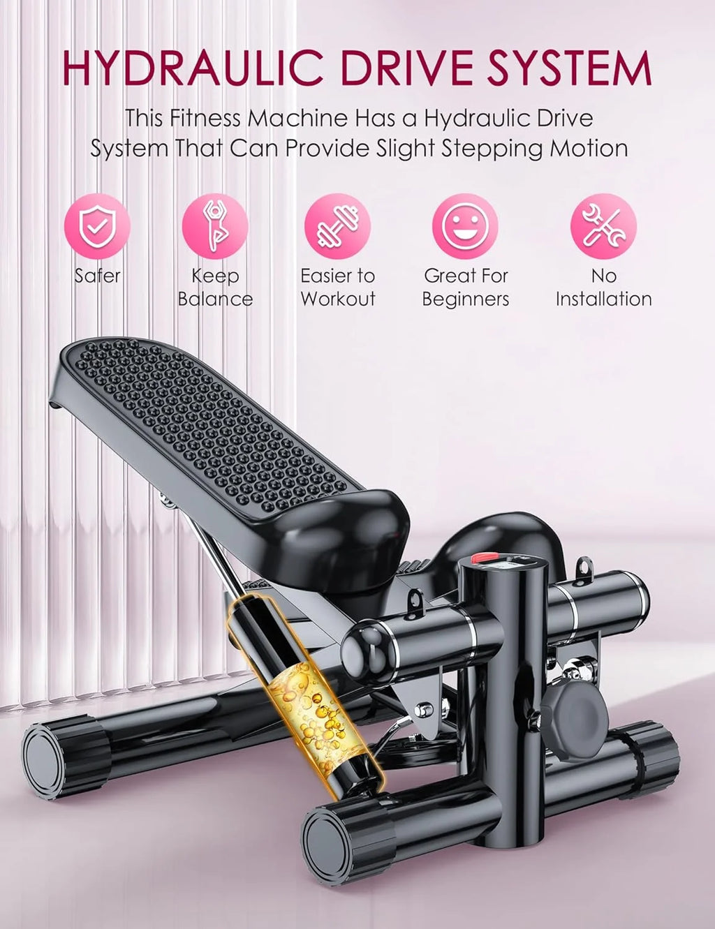 Stair Stepper with Resistance Bands and Digital Monitor X9792