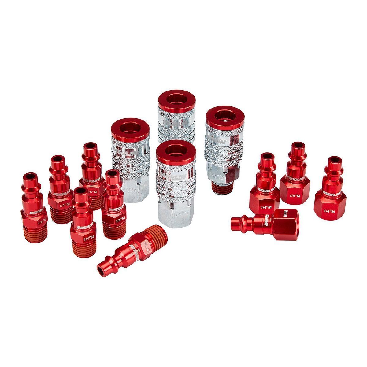 1/4 in. Color-Coded Industrial Coupler and Plug Set, 14-Piece S852406