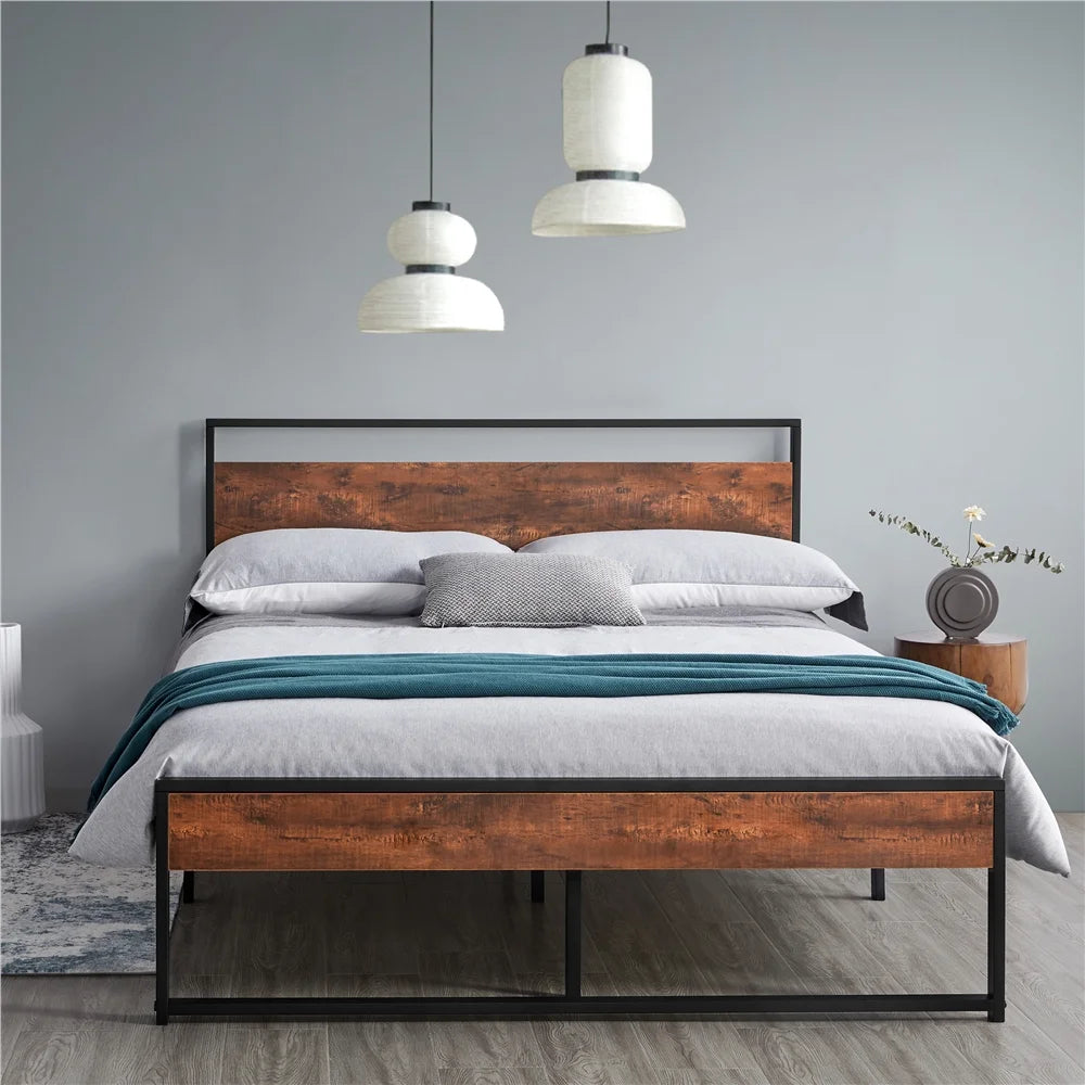Full Size Mahogany Metal Platform Bed G119555