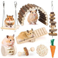 Hamster Chew Toys Set Small Animal Molar Teeth Care Wooden Accessories E23523
