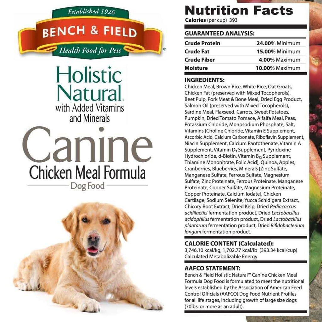 Natural Adult Dry Dog Food Chicken Meal and Brown Rice 6.6 lb Bag F67618