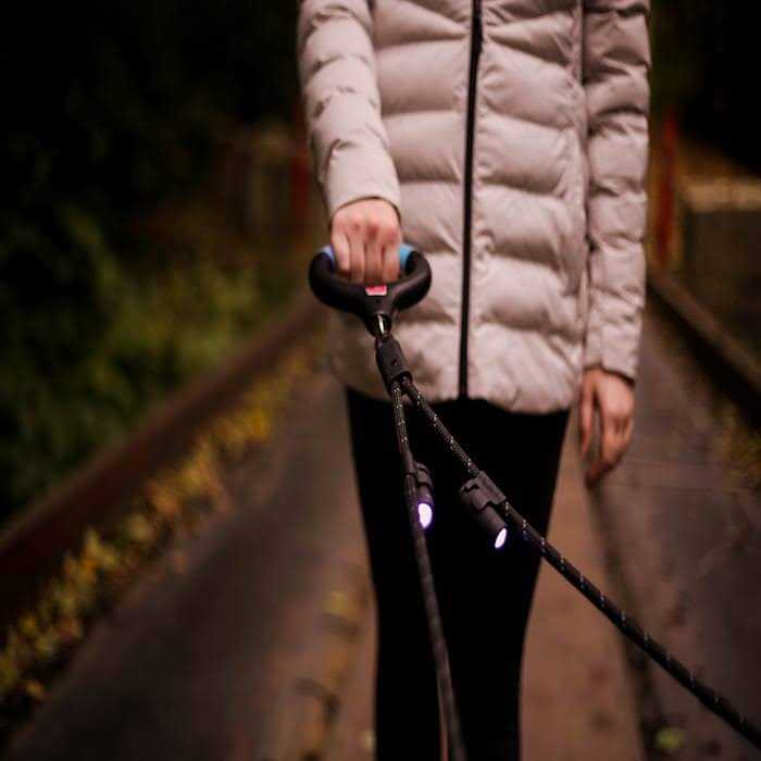 Gel Handle Rope Dog Leash with Lights J806