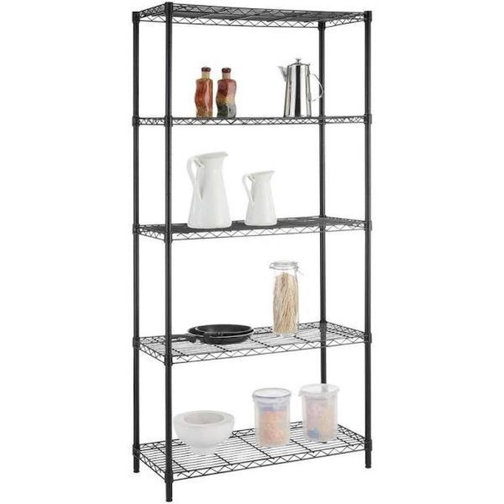 5-Tier Wire Storage Shelving Unit in Black W5320