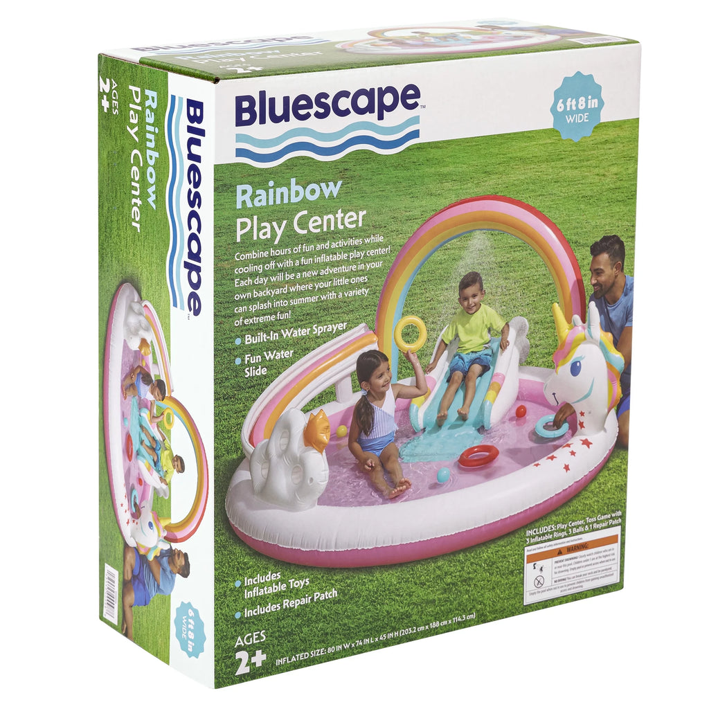 Rainbow Unicorn Kids Splash Pool with Sprinkler F50619