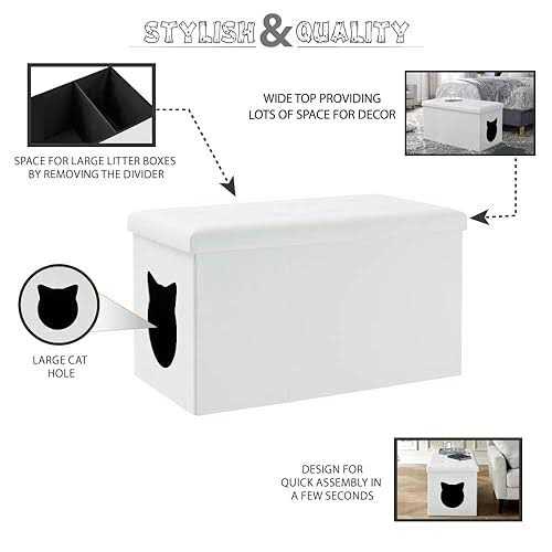 Cat Litter Box Enclosure Bench Ottoman K348208