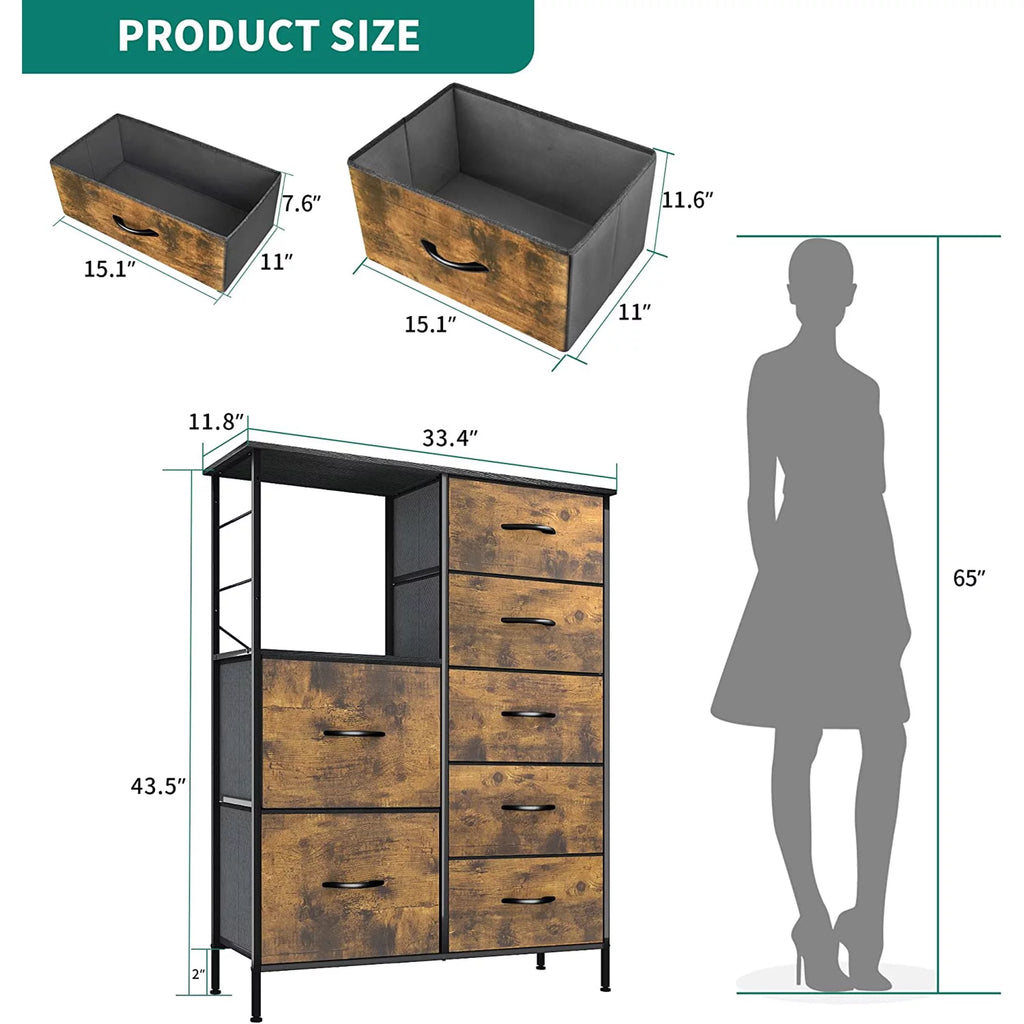 8 Drawer Fabric Dresser J514795
