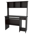 Espresso Laminate Computer Desk and Hutch with Storage S66795