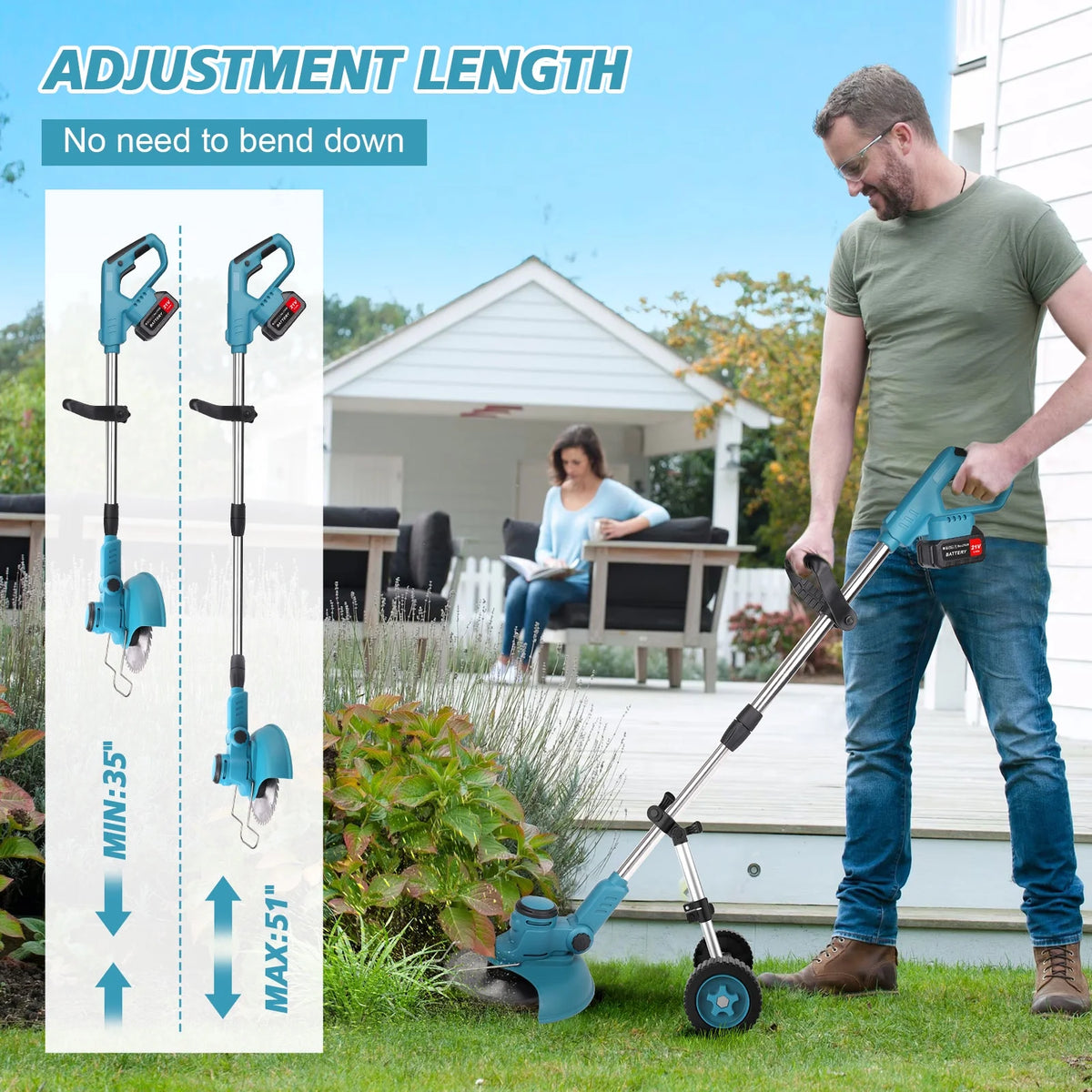 Cordless Electric String Trimmer Edger Z719