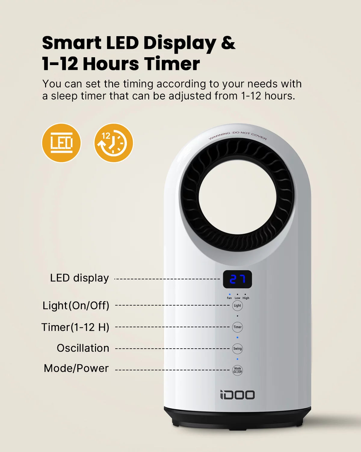 Portable Bladeless 2 in 1 Heater Fan I99482