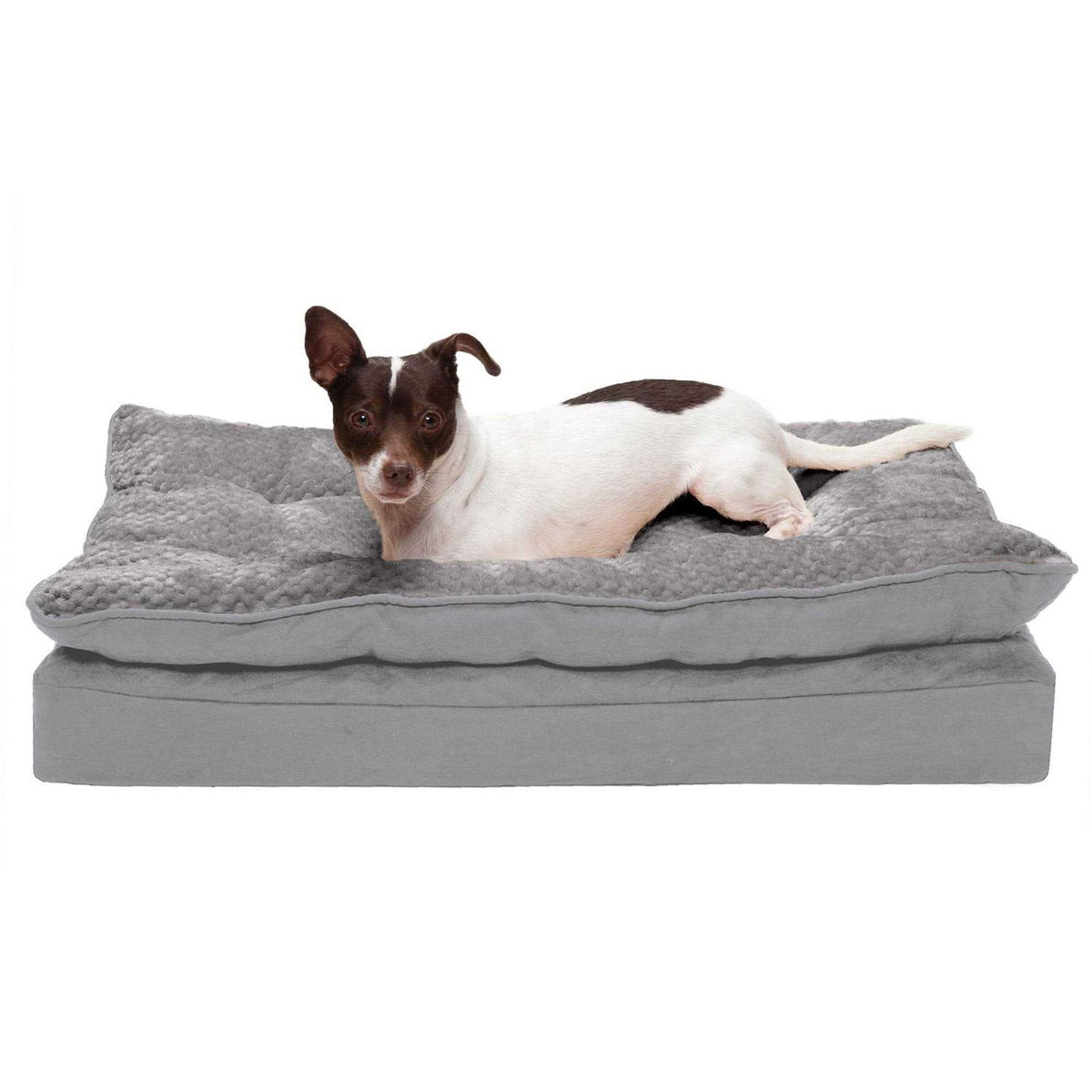 Mink Fur & Suede Pillow-Top Orthopedic Dog Bed N40768