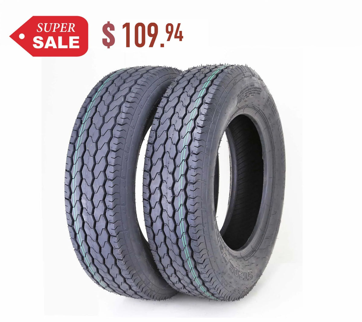 Trailer Tires ST 205/75D15 6 Ply Load Range C Set 2 R95970