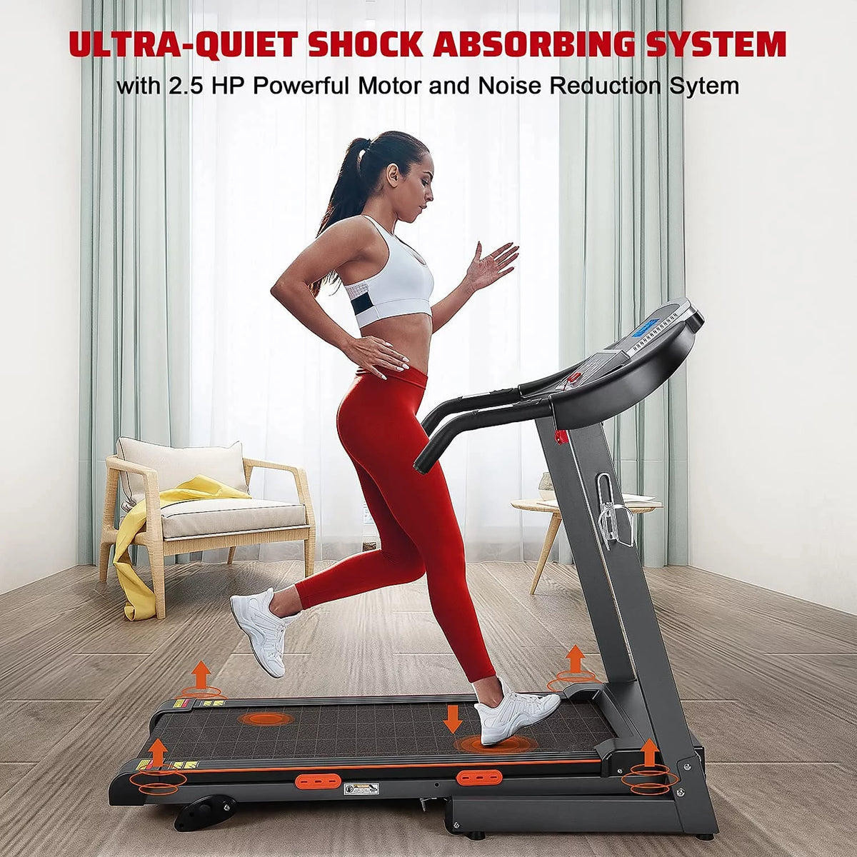 Electric Foldable Treadmill 2.5 HP 3 Levels Incline K561