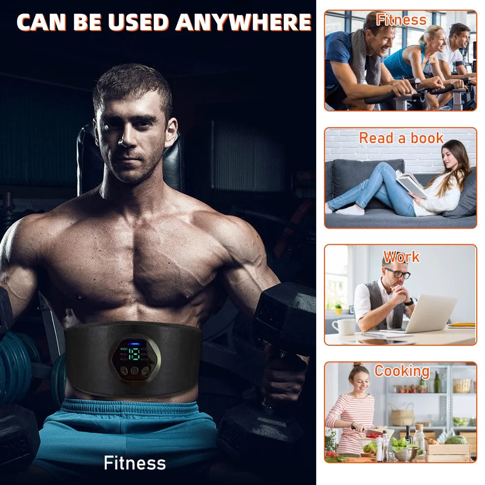 USB Charging Smart Abdominal Fitness Belt with 6 Modes 15 Levels M254187