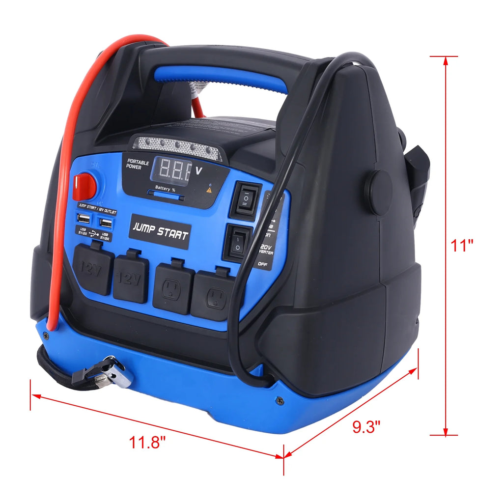 1800 Amps 12V DC Jump Starter with Air Compressor A8880