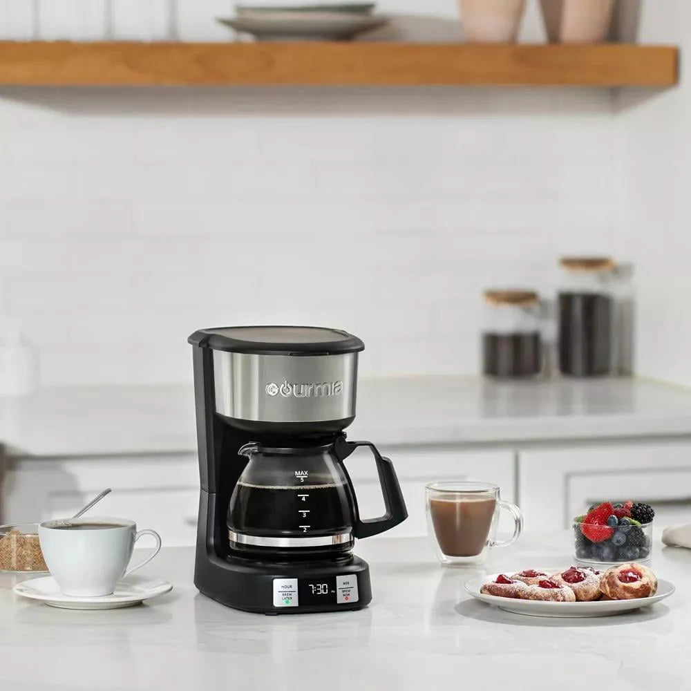 5 Cup Programmable Drip Coffee Maker Black H22215