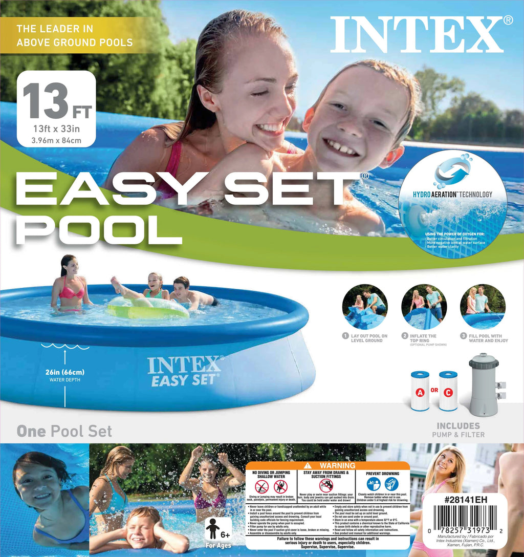 13ft x 32in Above Ground Swimming Pool with Filter Pump E758