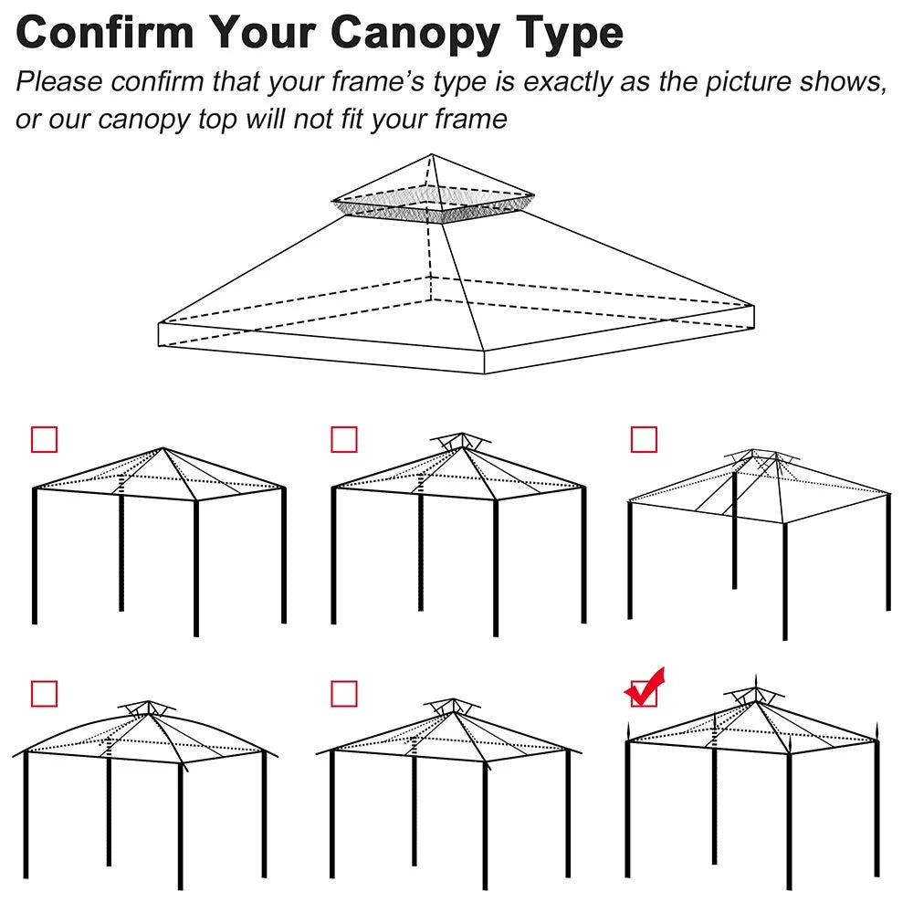 10'x10' 2 Tier Grey Canopy Cover D926851