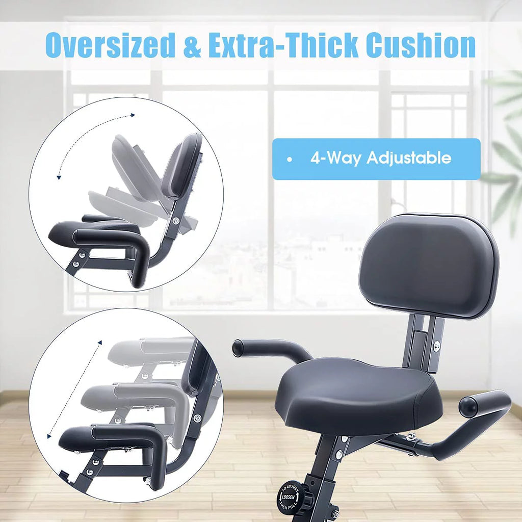 Folding Exercise Bike with 10-Level Adjustable Magnetic Resistance B2775
