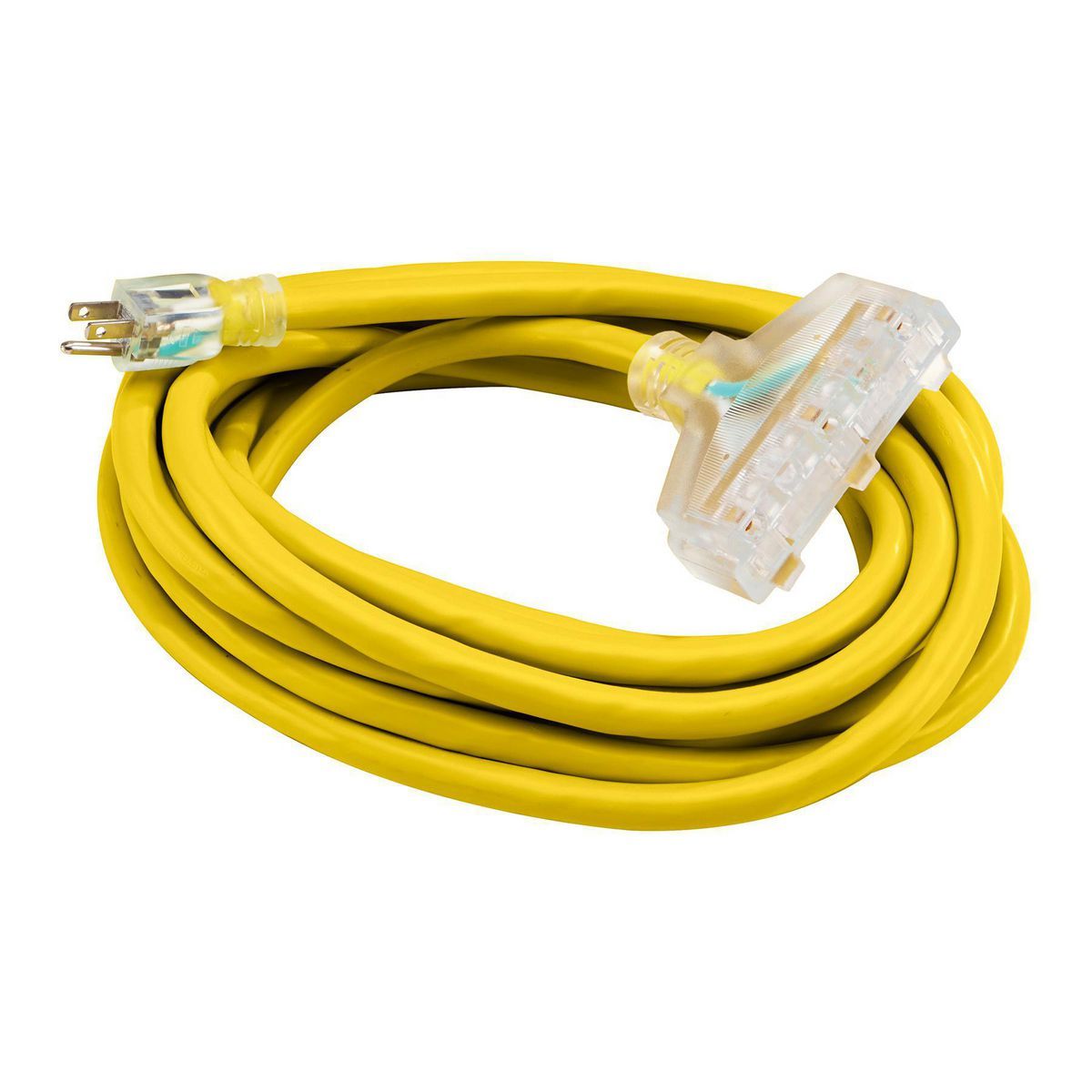 Yellow 25 ft. 10/3 Gauge Triple-Tap Extension Cord O132