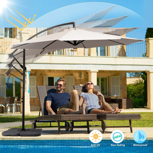 10' Outdoor Hanging Offset Cantilever Umbrella O8522