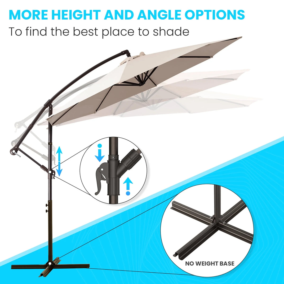 10' Outdoor Hanging Offset Cantilever Umbrella O8522