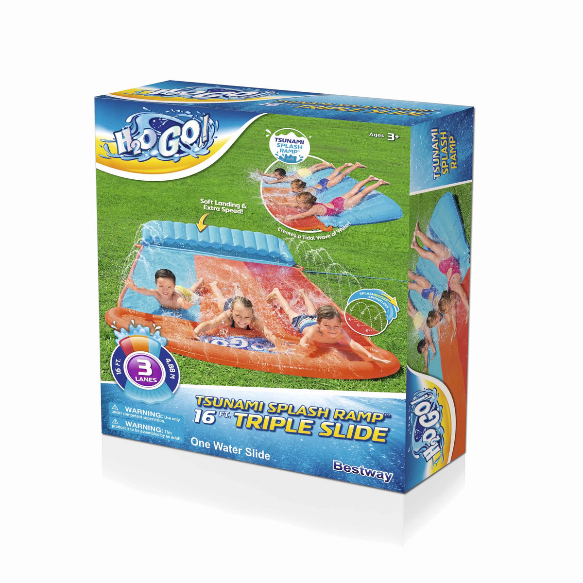 16' Triple Water Slide with Splash Ramp T94699