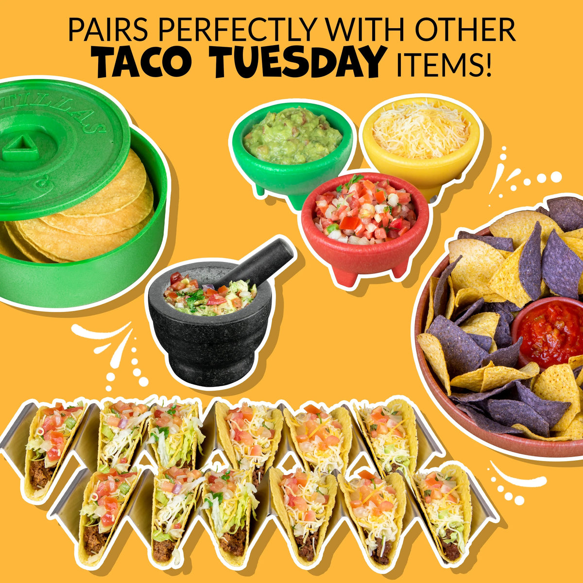 Stainless Steel 4-Piece Taco Holder Tray Set O3169