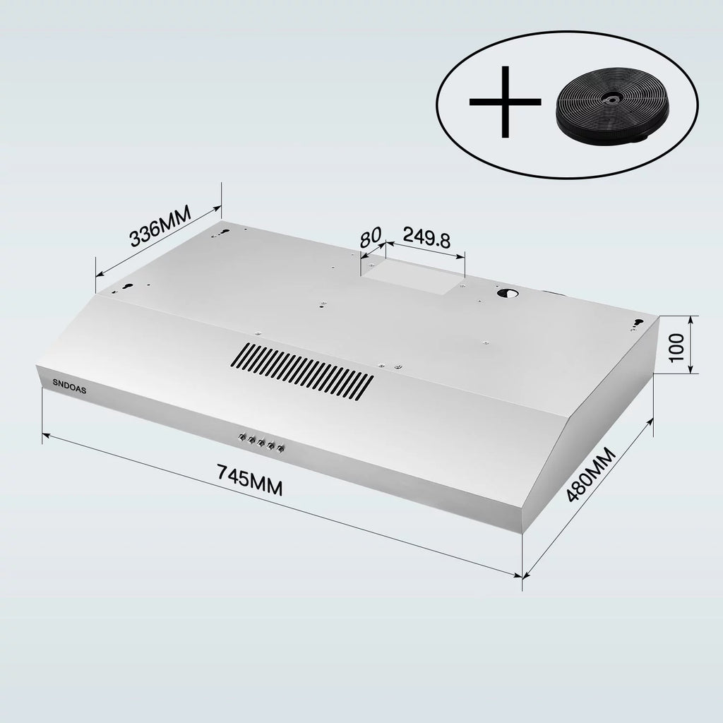 30-inch Stainless Steel Under Cabinet Range Hood W1786