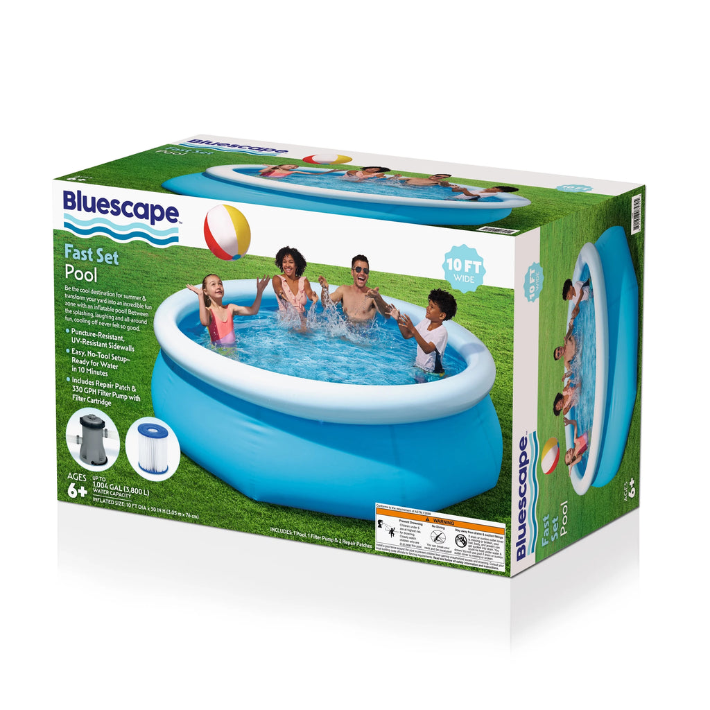 10' x 30" Round Inflatable Above Ground Pool Set N844