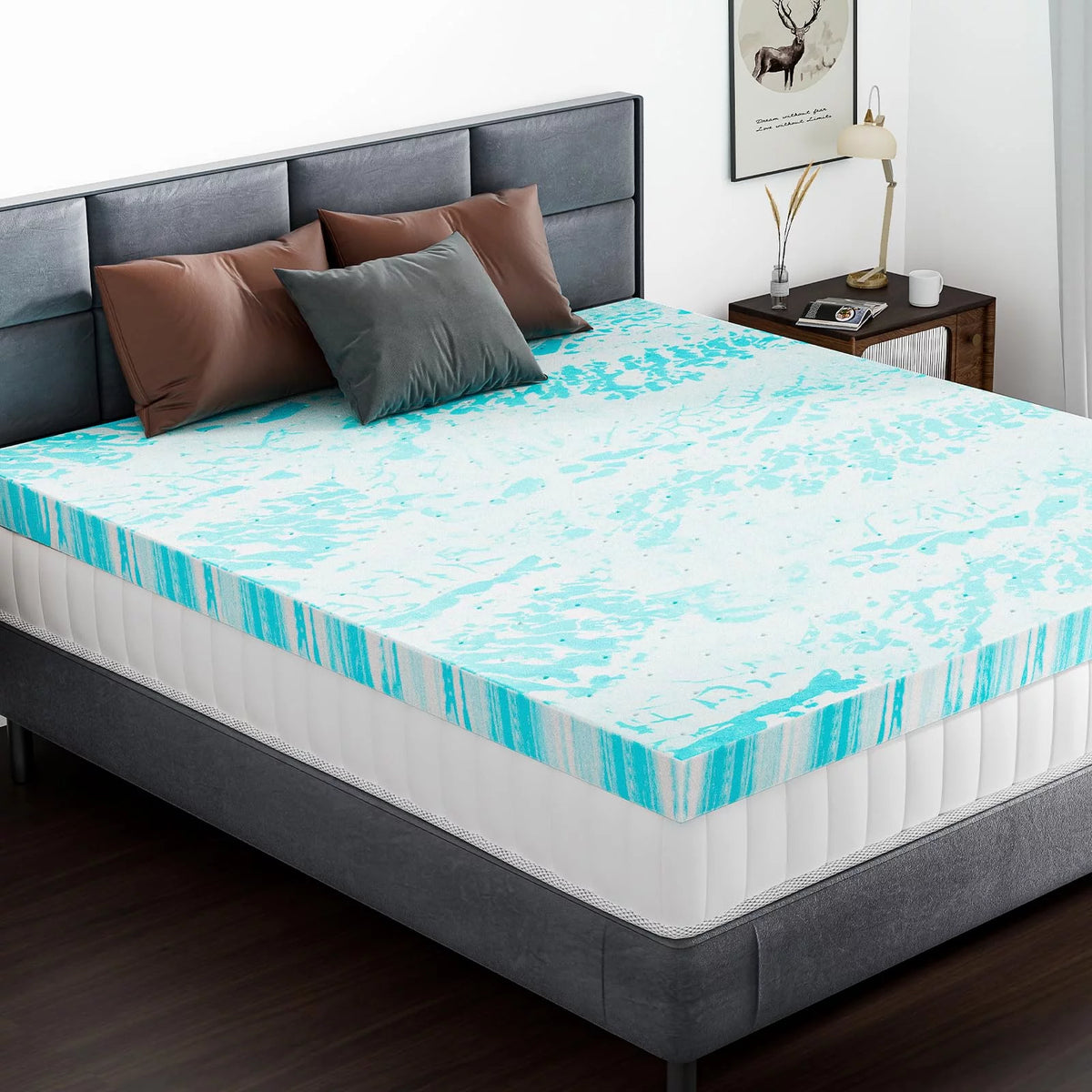 2 Inch Gel Memory Foam Mattress Topper, Twin XL T87403
