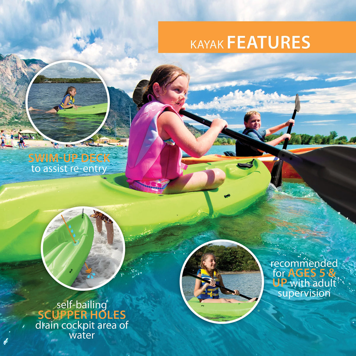 Youth Kayak with Paddle O122