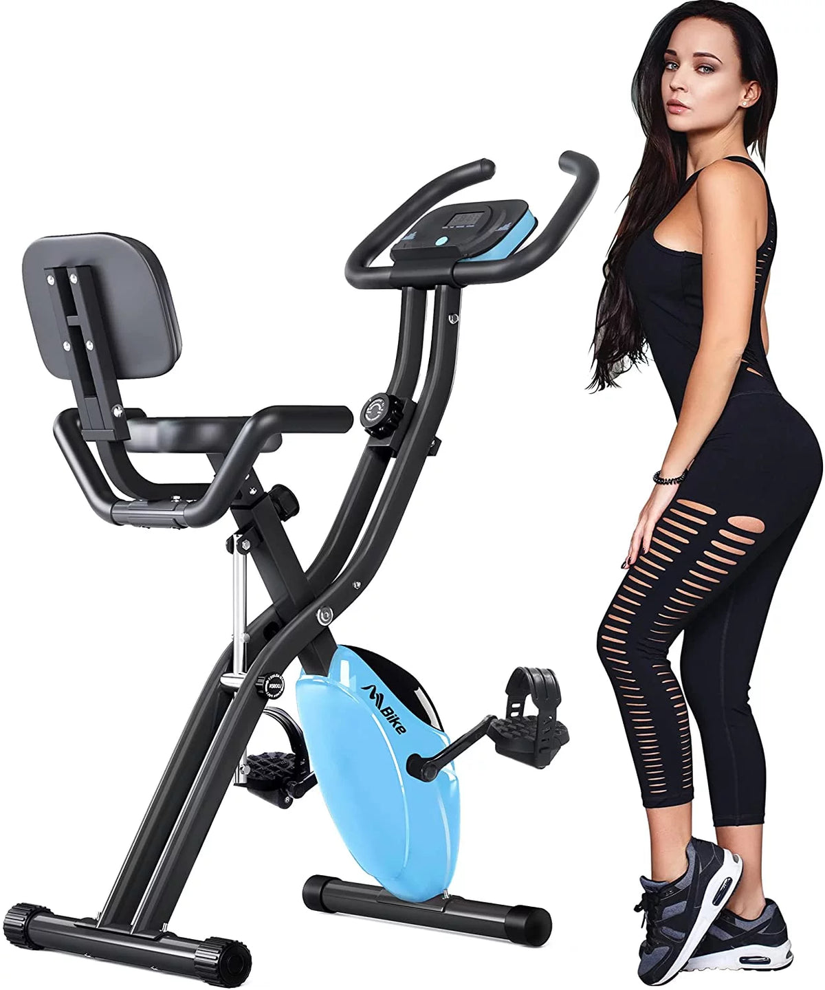 Folding Exercise Bike with 10-Level Adjustable Magnetic Resistance B2775