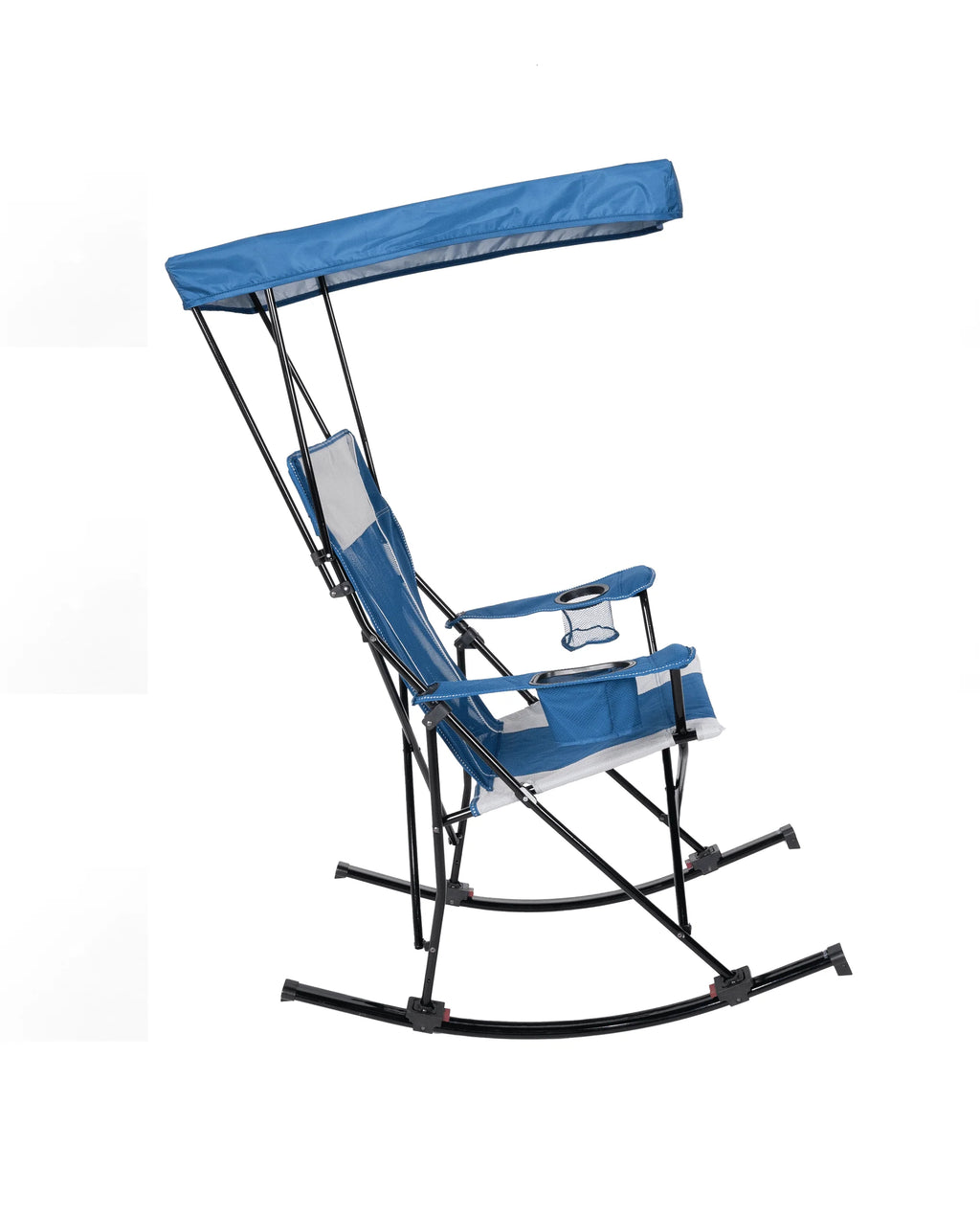 Blue and Grey Mesh Rocking Camp Chair with Canopy O294075