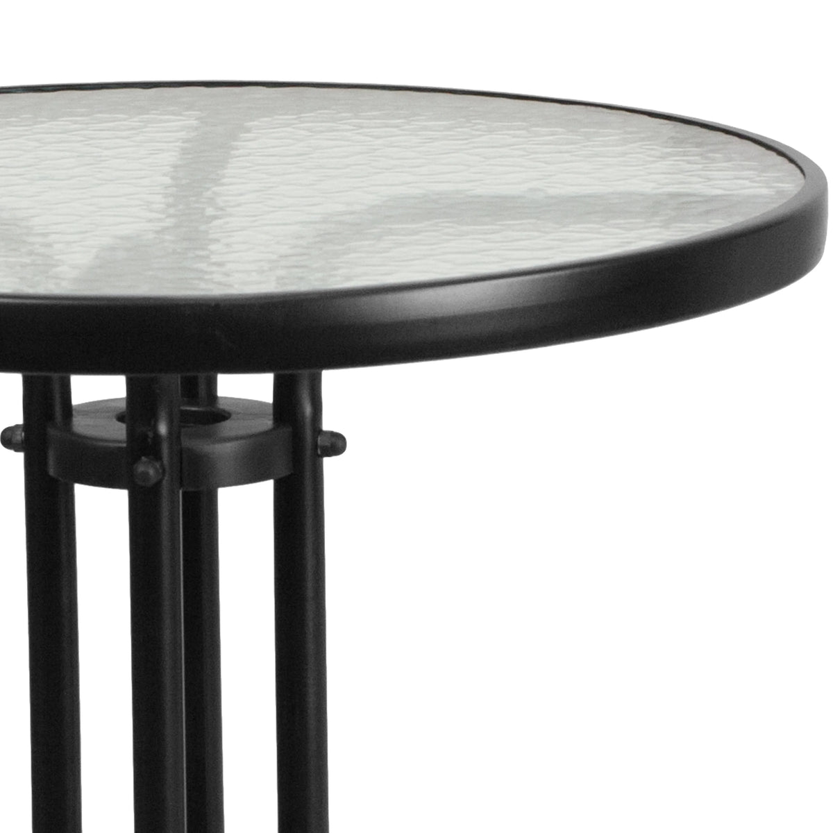 Round Tempered Glass Metal Table W484403