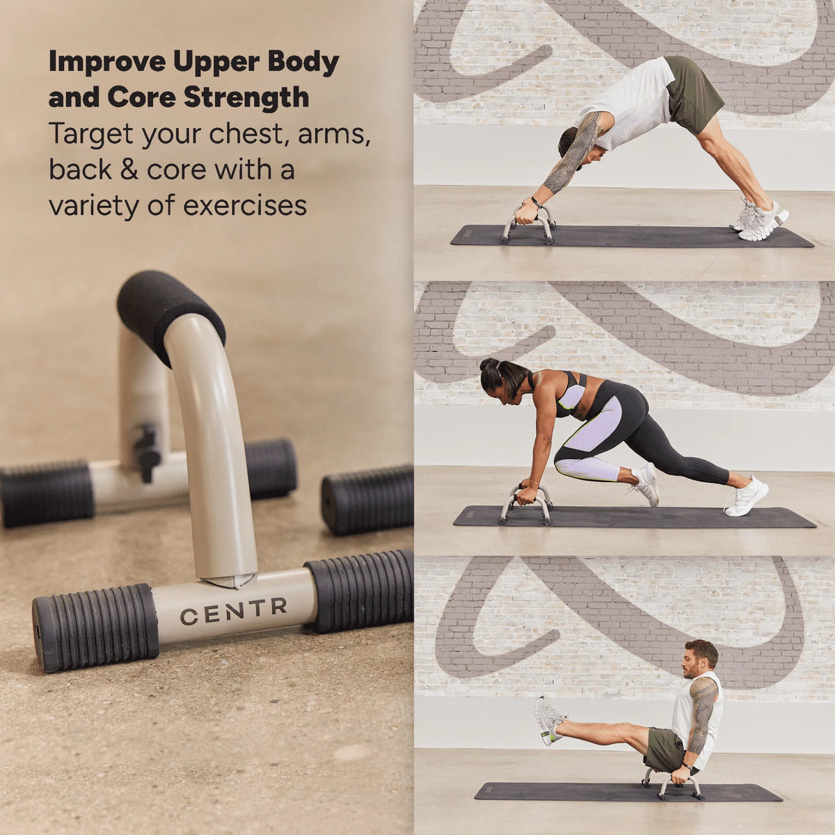 Push up Bars, Slip-Resistant Grips, Sand Brown, 2-Pack L23616