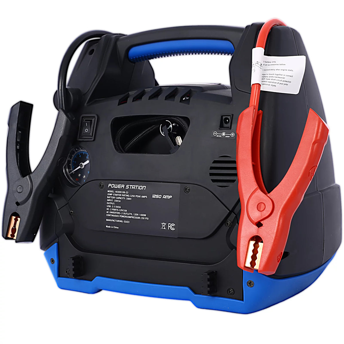 1800 Amps 12V DC Jump Starter with Air Compressor A8880