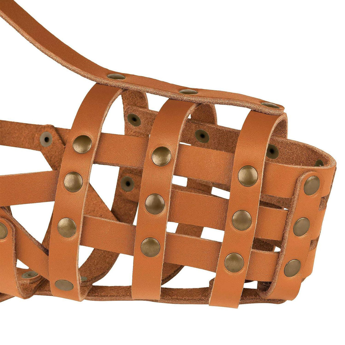 Leather Dog Muzzle Adjustable Breathable Medium Large Breeds Y144928