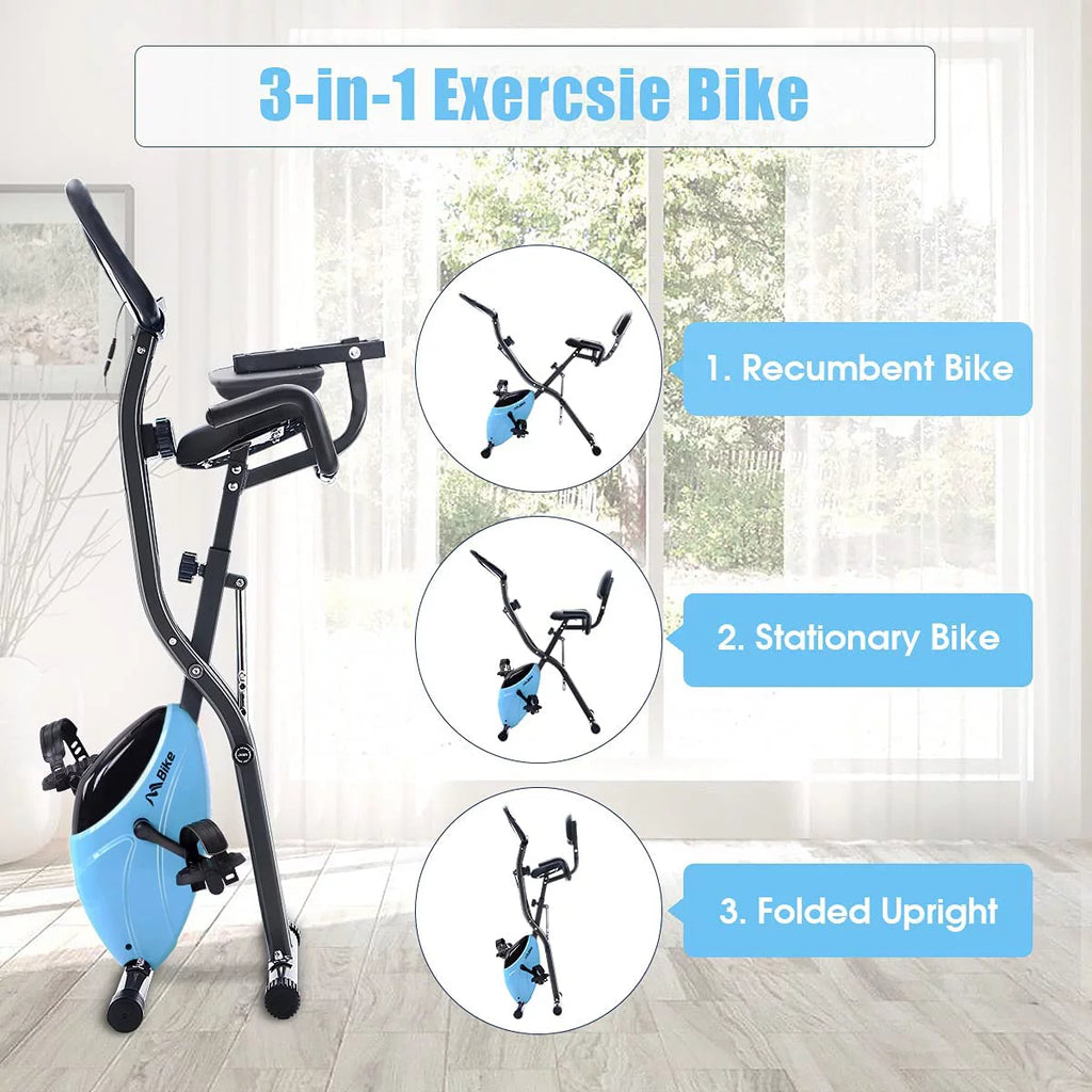 Folding Exercise Bike with 10-Level Adjustable Magnetic Resistance B2775