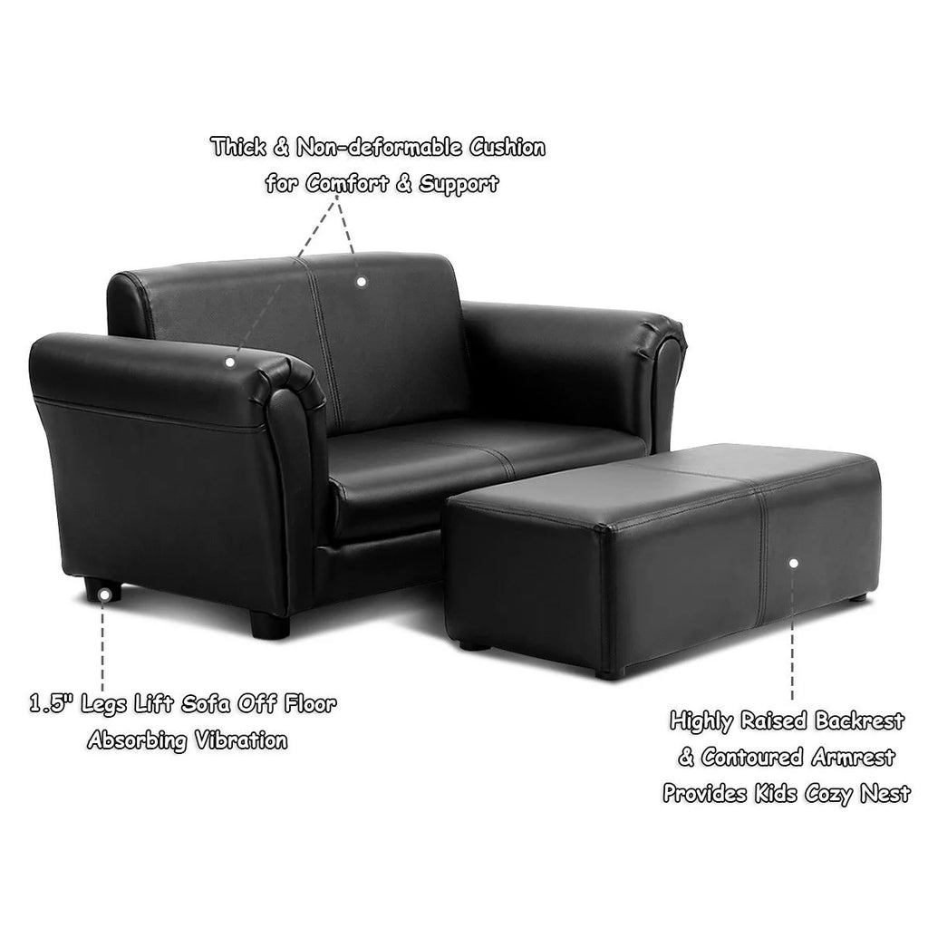 Kids Sofa Armrest Chair Couch Lounge in Black D192