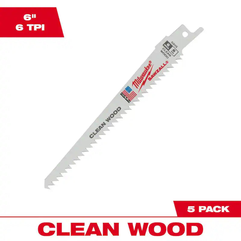 6 TPI Reciprocating Saw Blades 5-Pack L537