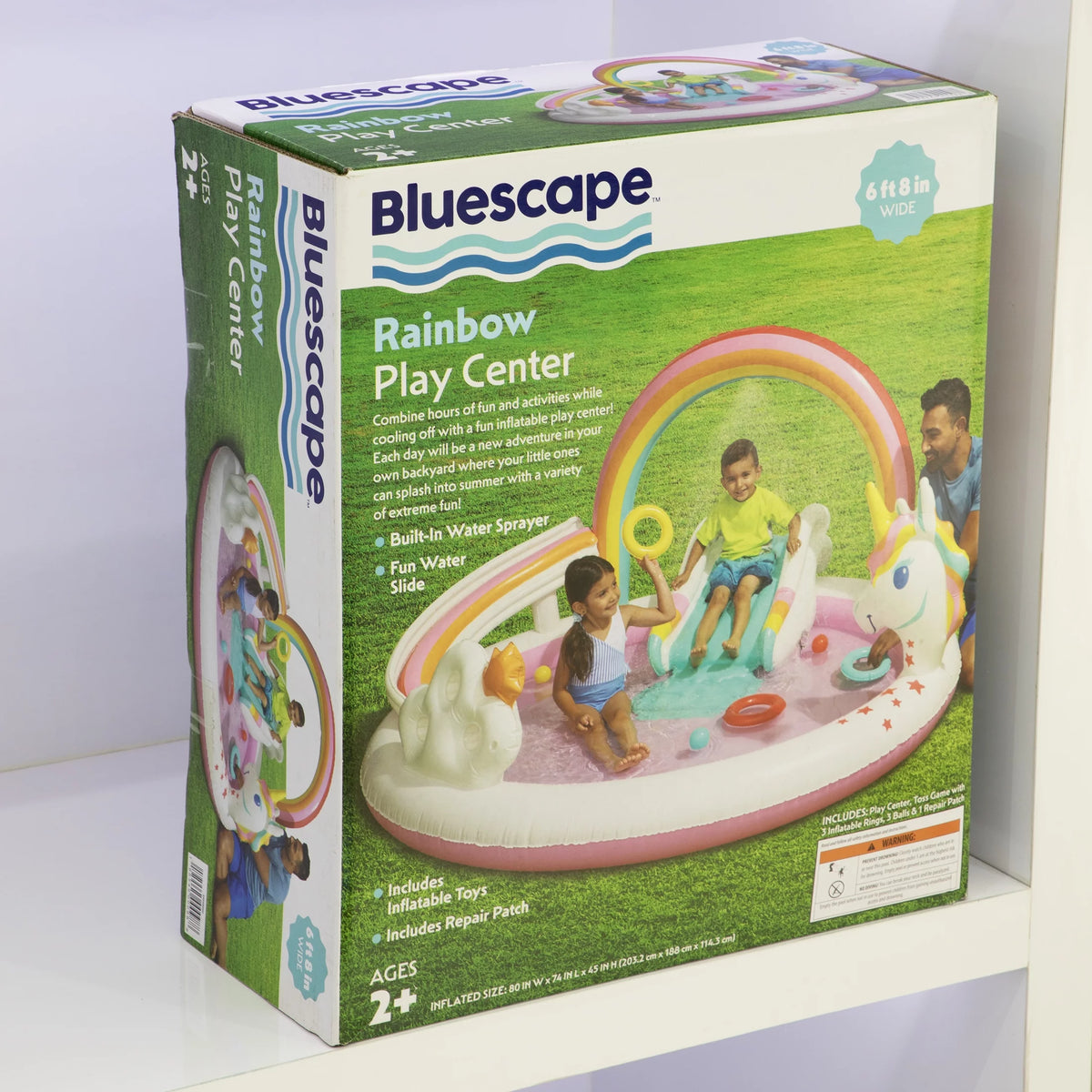 Rainbow Unicorn Kids Splash Pool with Sprinkler F50619