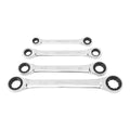 SAE Ratcheting Double Box End Wrench Set, 4 Piece C831567