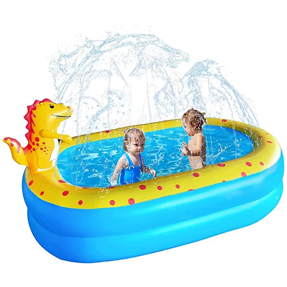 Inflatable Dinosaur Kiddie Pool 67x 41x 32H Blue I50120