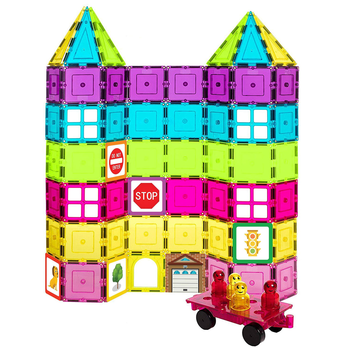 Magnetic Tiles Building Set 104 Pastel and Neon U861304