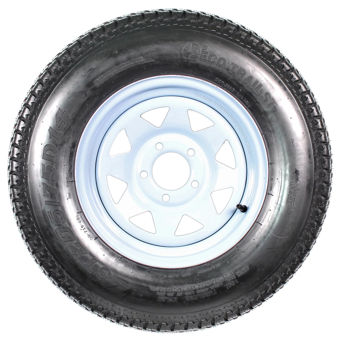 2-Pk Trailer Tire On Rim ST205/75D14 LRC 5 Hole White Spoke Wheel I85104